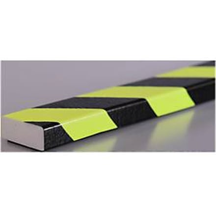 Oppervlaktebescherming type D, 1 m/stuk, geel/zwart, fluorescerend (bij daglicht), magnetisch