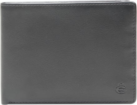 Esquire Leren Kaarthoes Logo Billfold Wallet Black Zwart