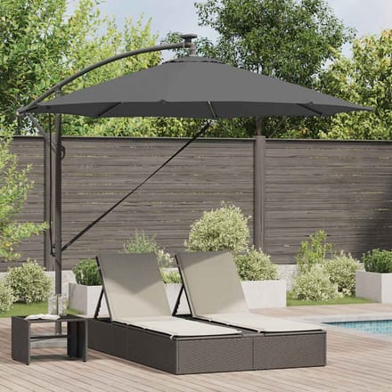 vidaXL - Parasol - 294 - x - 294 - x - 248 - cm - Polyester - en - Aluminium - Antraciet