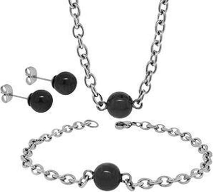 Montebello Set Polytoca - 316L Staal - Oorbellen - Armband - Ketting - 3-delig