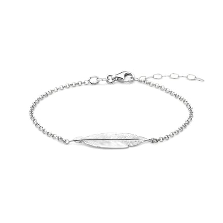 Glams armband veer 1,8 mm 16,5 + 2,5 cm - Zilver