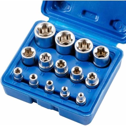 14-delige E4-E24 E-Torx Hex Vrouwelijke Doppenset