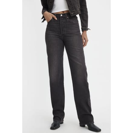 Levi's Ribcage Full Length Static Noise Overloa Maat: W25L32 | Straight Jeans Outlet | Dames | Zwart