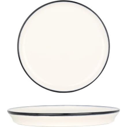 Bonna Dessertbord - Linea Black - Porselein - 16 cm - set van 6