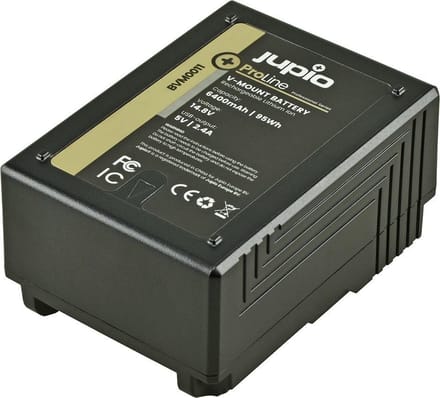 Jupio V-Mount battery (RED Raven/Dragon/...) 14.8v 6400mAh (95Wh) - LED Indicator. D-Tap and USB 5v DC Output
