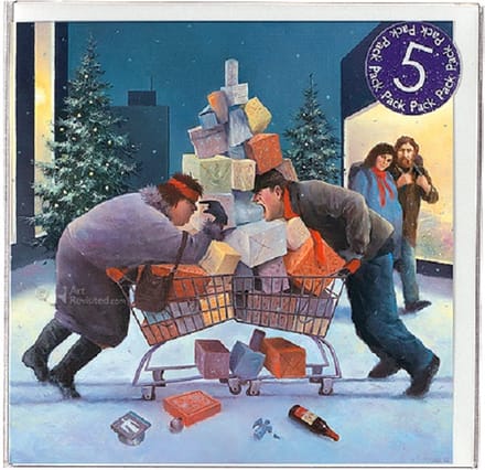 Art Revisited Marius van Dokkum - Kerststress 5 stuks kerstkaart