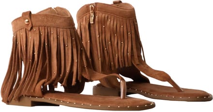 Platte sandalen met rits van R and Be