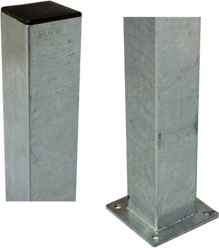 Stalen paal met voetplaat, vierkant 8x8x150cm