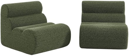 sweeek - Set van 2 stoffen fauteuils effect alpaca 1 zitplaats - nova