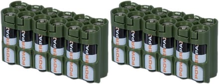 Batterij Caddy - Batterijhouder - Veilig Opbergen - Compact Ontwerp - 2 Stuks - Militair Groen