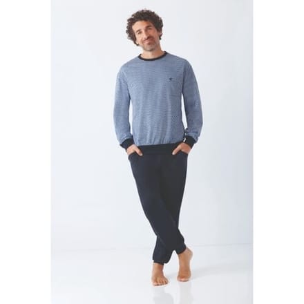 Klima-light heren pyjama blauw/marine Hajo - Blauw - Maat - 60