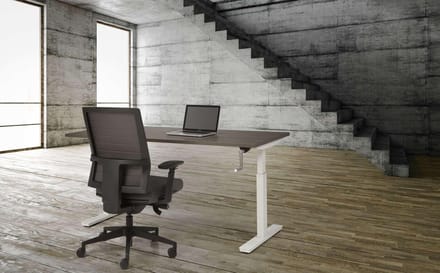 Bureau Teez Slinger zit/zit verstelbaar breed 120CM diep 80CM bladkleur Wit framekleur Aluminium (RAL9006)