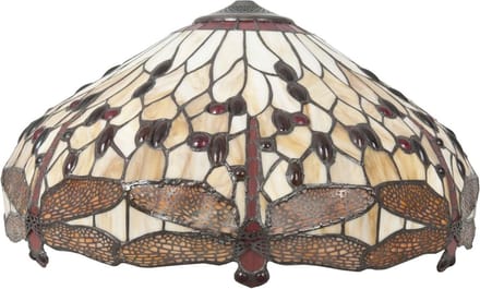 Lumilamp Lampenkap Tiffany Ø 49x28 cm Bruin Beige Glas Libelle