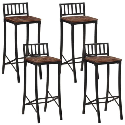 vidaXL - Barstoelen - 4 - st - massief - gerecycled - hout