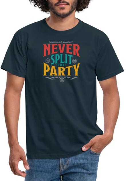 Dungeons And Dragons Never Split The Party T-Shirt Heren