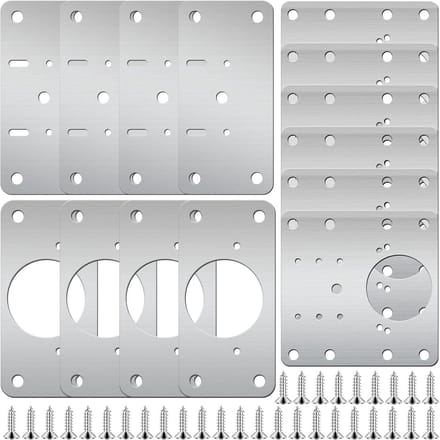 Hinge Repair Kit 14pcs - Roestvrij staal - Hinge plaat - Ideaal voor kastdeuren - SnelShoppen