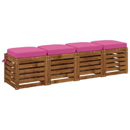 vidaXL - 4-delige - zitkussens - SOEST - 4 - pcs - 100% - Polyester - Roze