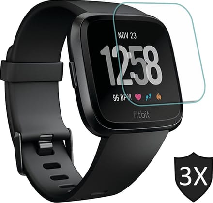 Screenprotector geschikt voor Fitbit Versa Lite - Tempered Glass Gehard Glas - 3 Stuks