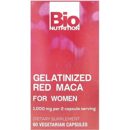 Vrouwen Gelatiniseerde Rode Maca, Plantaardige Capsules 60 (500 mg per capsule)