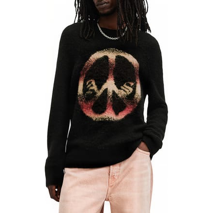 AllSaints Peace Crew Black Taglia: XXL | Maglioni a maglia Outlet | Uomo | Nero
