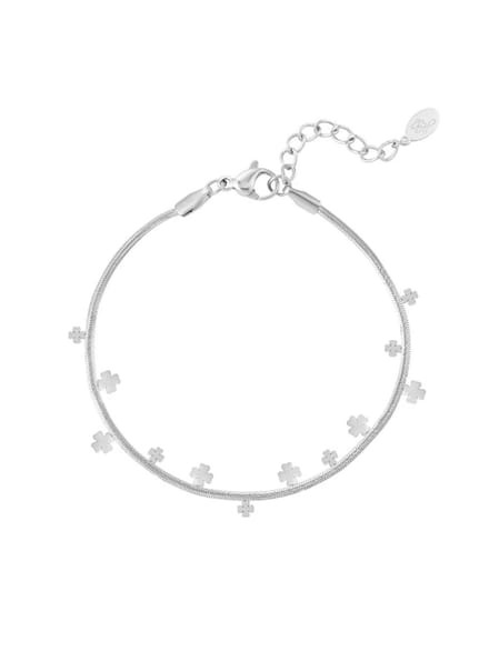 Klaver party armband Zilver