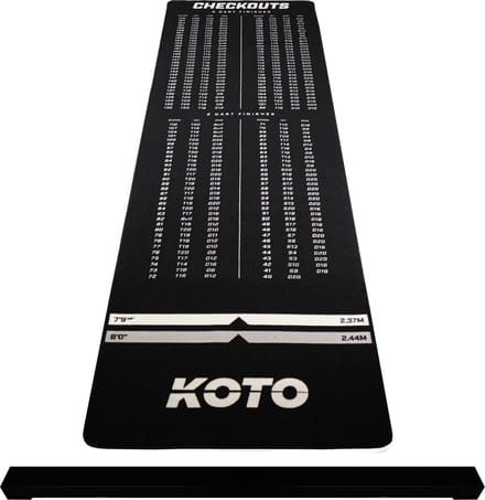 KOTO - Oche Carpet Checkout Dartmat - + Oche 285 x 80 cm - Score Indicator - Antislip