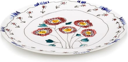 MARNI Midnightflowers - Serveerschaal plat S Anemone Milk 31 cm