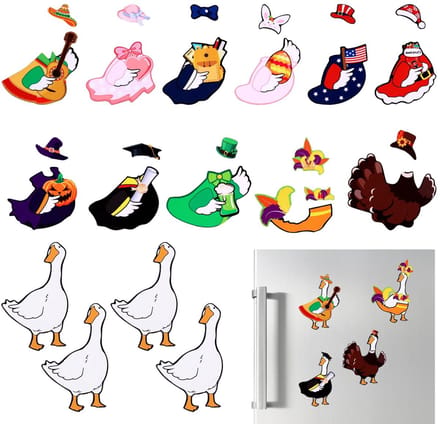 Dailygoods- Koelkastmagneet 15 Stuks - Veranda-Gans - Vrolijke
