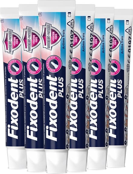 Fixodent Plus Kleefpasta voor Kunstgebit – Fris met Voedselschild - 6 x 40 ml