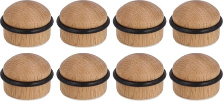 AMIG Deurstopper/deurbuffer - 8x - D35mm - inclusief schroeven - hout