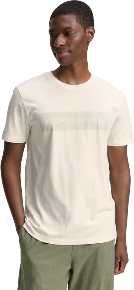 Tom Tailor 1043491 Printed T-shirt Met Korte Mouwen Beige S Man