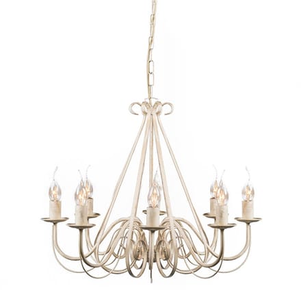 QAZQA Giuseppe 8 - Italiaanse kroonluchter - 8 Lichts - Ø60 cm - wit