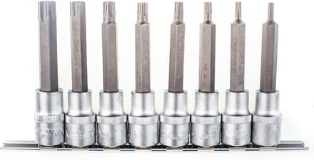 Torxdoppen set lang - 8 delig - Torxdop met gat - 1/2'' - ASTA