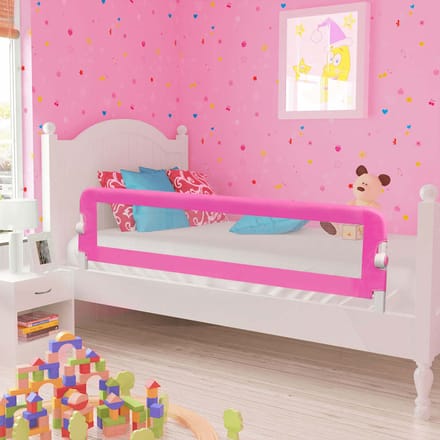 Barrière de Sécurité pour Lit d'Enfant 2 Pièces Rose 150 x 42 cm