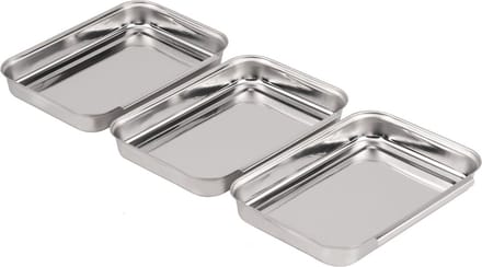 Haushalt 16080 - 3 delige Paneerset - RVS - 22 x 15 x 3 cm