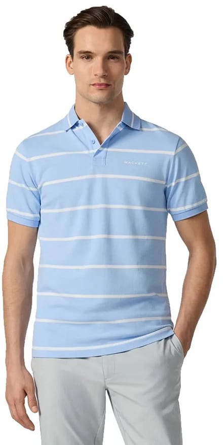 Hackett Hm5600194 Korte Mouw Poloshirt Blauw M Man