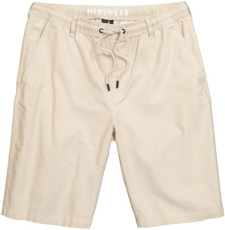 Men Plus - Heren - bermuda van linnenmix Relaxed Fit elastische tailleband - Kiezelgrijs - Maat 5XL
