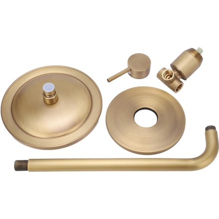 Waterval Douchekop Set Corrosiebestendig Messing Retro Stijl Koud Warm Water Menging Regen Douche beige