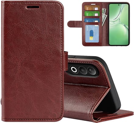 MobyDefend Hoesje - Geschikt voor OnePlus Nord CE 4 - Wallet Book Case (Sluiting Achterkant) - Bruin