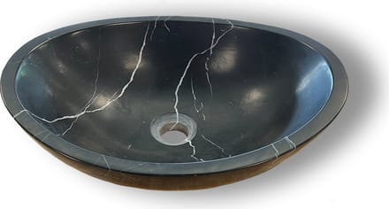Mawialux opzet waskom - Zwart Wit Marmer - 45x35cm - Seirra