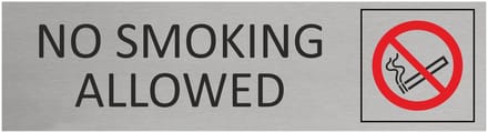 CombiCraft Aluminium deurbordje No smoking allowed 165x45mm met tape - per stuk