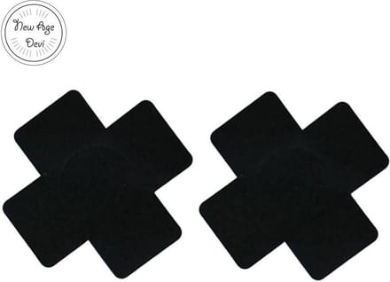 New Age Devi - Tepel plakkers - Kruis - Zwart - Sexy Nipplesticker - Burlesque - Nipple - Valentijnsdag - Valentijn