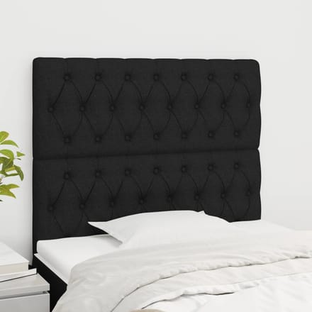 vidaXL - Hoofdbord - zwart - 100x7x118/128 - cm - Stof