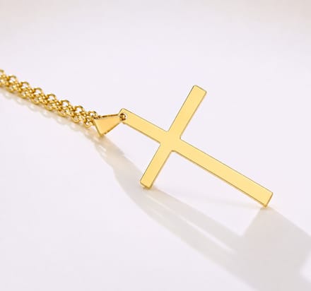 Jumada's Ketting met Kruis - Choker - Titanium - Goudkleurig