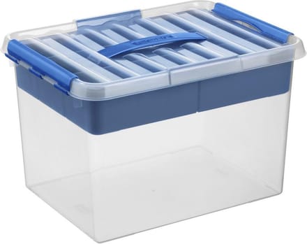 Sunware - Q-line opbergbox met inzet 22L transparant blauw