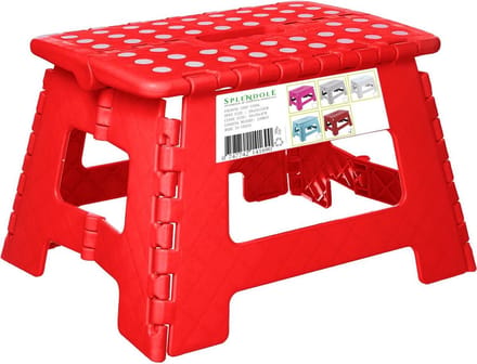 Splendole - inklapbare kruk kunststof, rood - 22 cm hoog, 29 cm breed - max 100 kilo