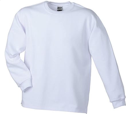 James and Nicholson Unisex Open Hem Sweatshirt (Wit)