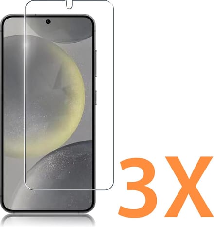Glasplaatje Geschikt voor: Samsung Galaxy S24 - 3x Screenprotector - screen protector - glas - bescherm - beschermglas