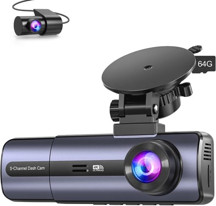 Dashcam 3-kanaals 1080P voor en binnen met auto