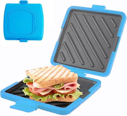 Sandwich Maker - Toast Snack Maker - Snelle Maaltijden - Magnetron Gebruik - 17 cm Breed - Blauw